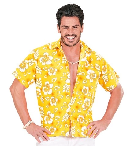 [WID7071H] Yellow Hawaiian shirt (XL)