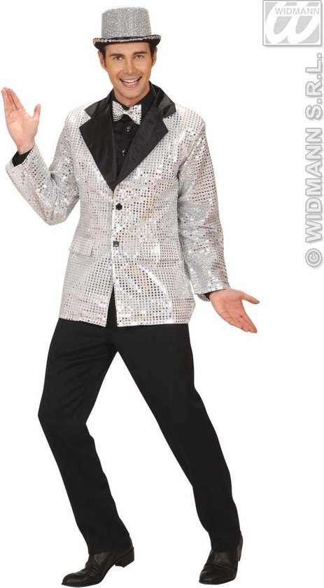 Veste à sequins argent