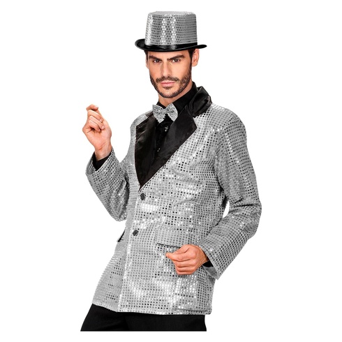 Veste à sequins argent