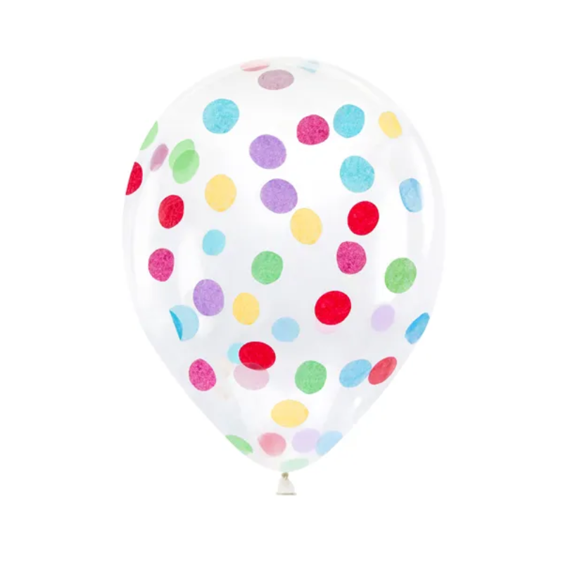 6 Ballons latex confettis 30 cm