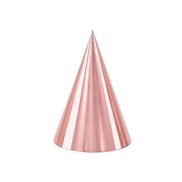 [PARCZAP6-019R] Party Hats - Pack of 6 (Rose gold)