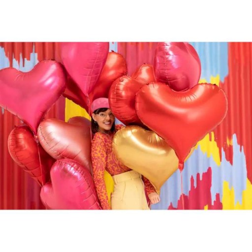 Ballon alu coeur échancré rouge 61 x 53 cm