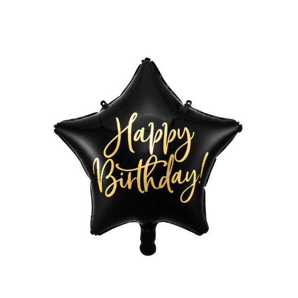 Ballon Alu Etoile "Happy Birthday" 40 cm