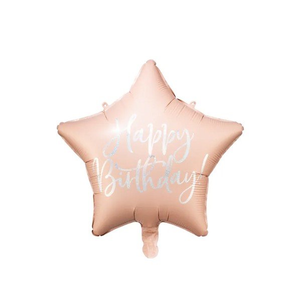 Ballon Alu Etoile "Happy Birthday" 40 cm