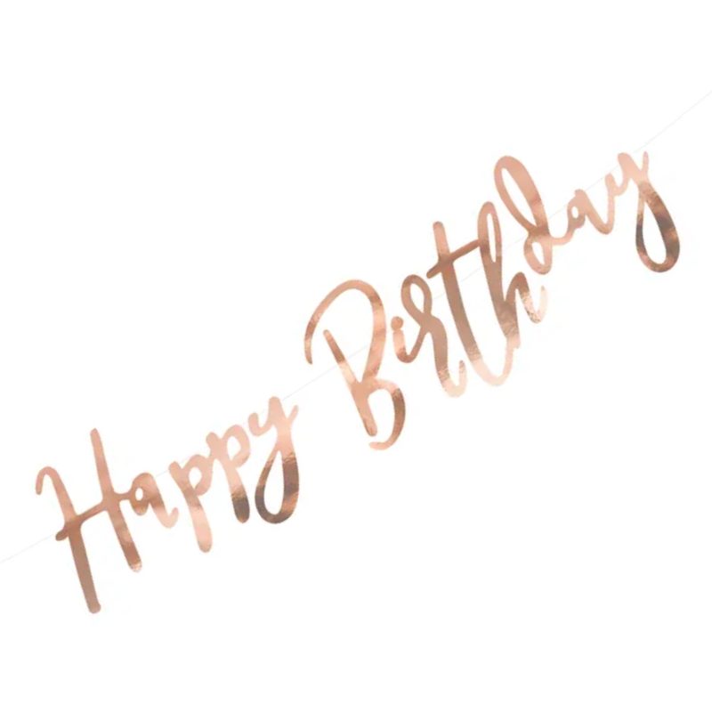 [PARGRL75-019R] Garland Happy Birthday (Rose gold)