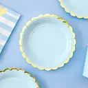 6 Assiettes bordure dorée 18 cm