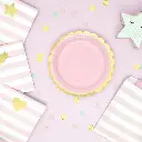 6 Assiettes bordure dorée 18 cm