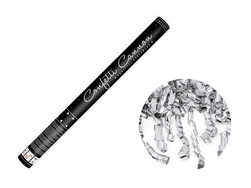 [PARTUKSE60-018M] Canon with confetti streamers (Argent, 60 cm)
