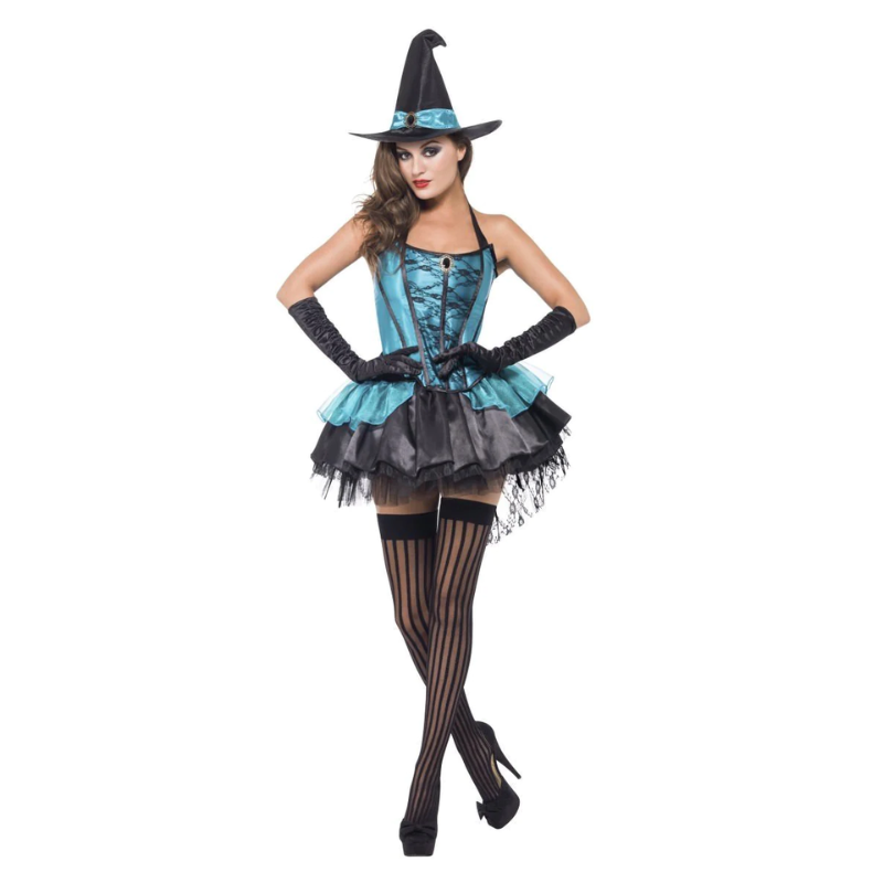 Déguisement femme Fever sorcière divine bleue