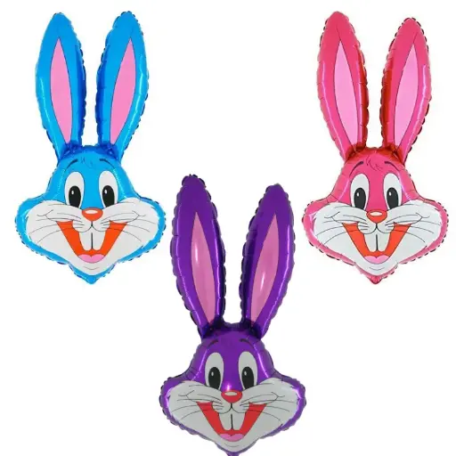 [LSFIE107] Ballon Tête de Lapin - rose, bleu, violet