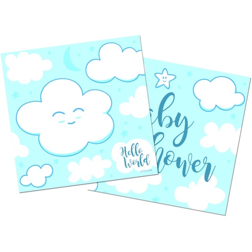 [FOL65352] 20 Serviettes Baby Shower Bleu