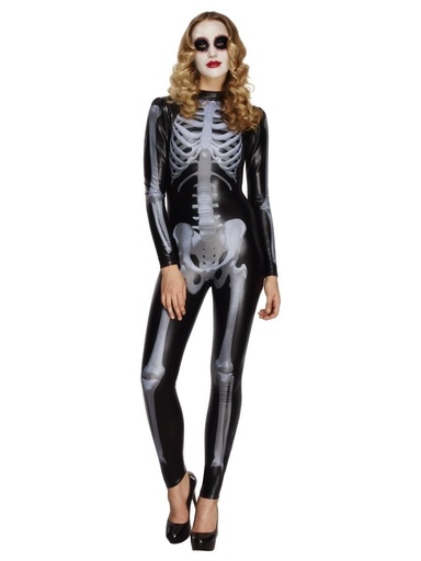 Déguisement femme Fever combinaison sexy squelette