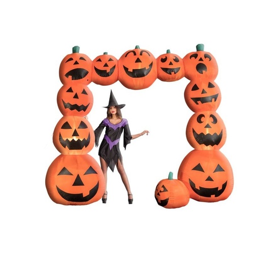 [CAR09112] Arche Gonflable Citrouilles Lumineuses 204 cm
