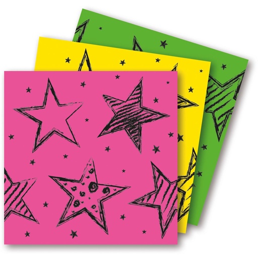 [FOL63532] 20 Serviettes fluo party