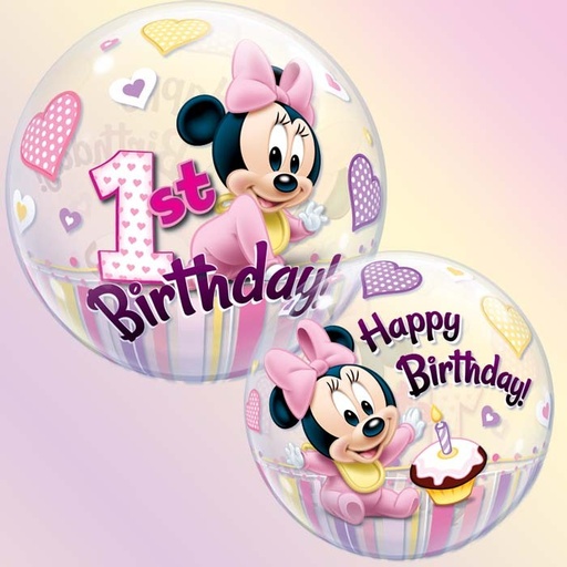 [ABC12862] Bubble "1st Birthday" Minnie