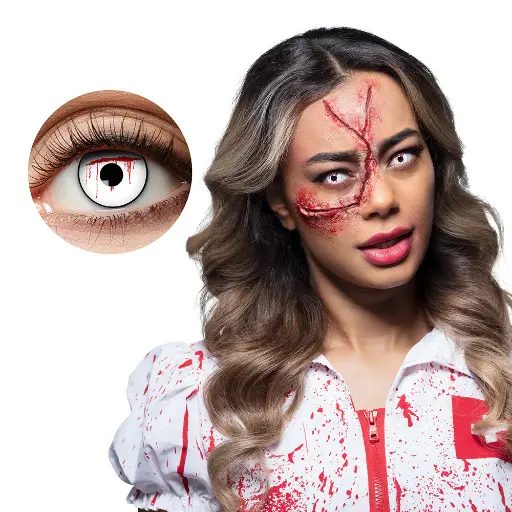 [ZOE84092041M34] Lentilles fantaisies White Slash - 3 mois