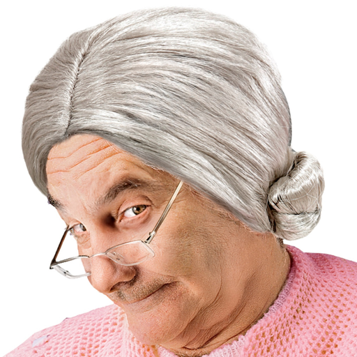 [WID6007L] Perruque grand-mère à chignon