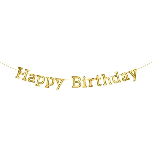 [FOL68008] Guirlande "Happy Birthday" or