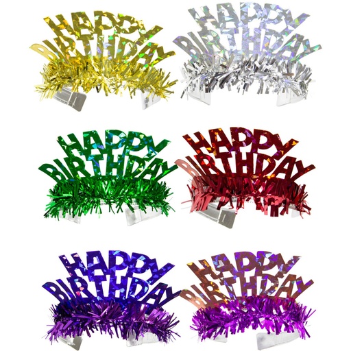 [FOL65776] Serre-Têtes "Happy Birthday", multicolores