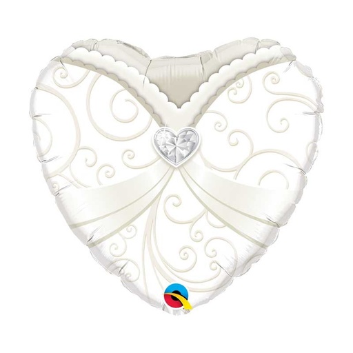 [ABC15791] Ballon Cœur 18" robe de mariée