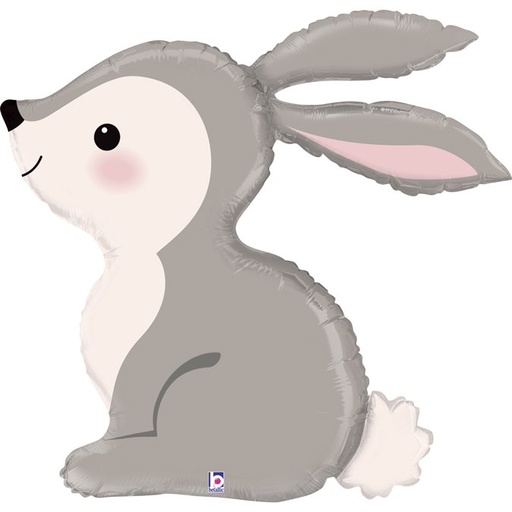 [PMSG35879-P] Ballon aluminium lapin gris assis 36"