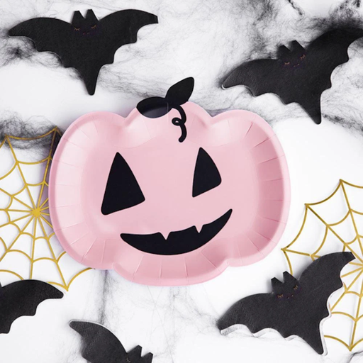 [PARTPP62] Pink Pumpkin Plates - Halloween Decoration
