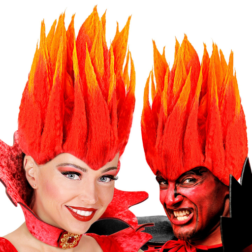 [WID6153D] Perruque de diable rouge et orange