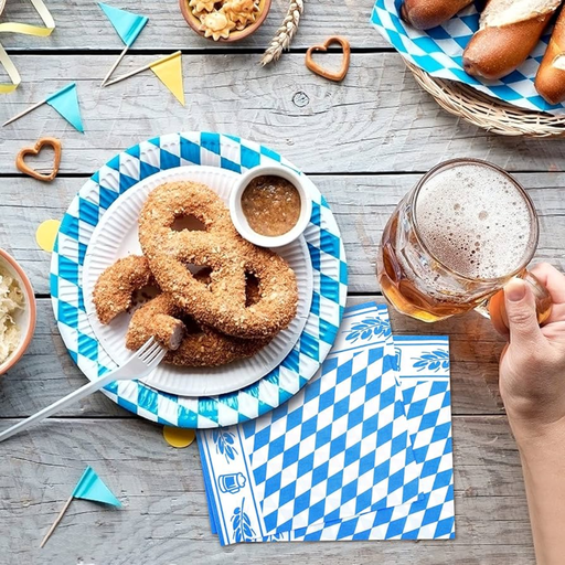 [AMS3895] 8 assiettes motif Bavarois - Oktoberfest