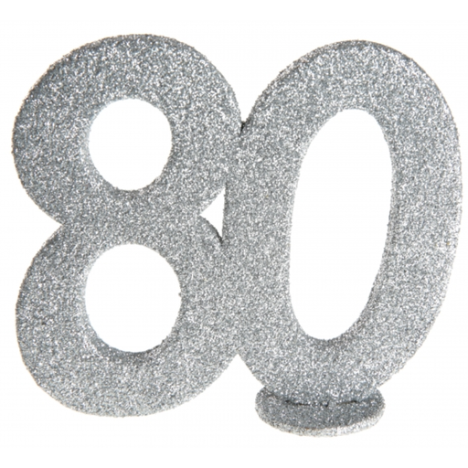 [SAN4752/80] Centre de table 80 ans paillettes argent