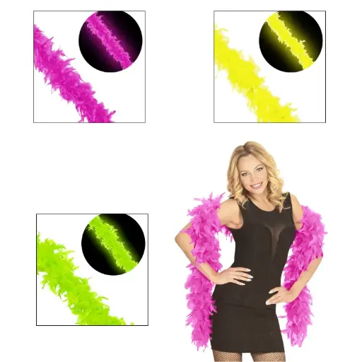Boa en plumes fluorescent