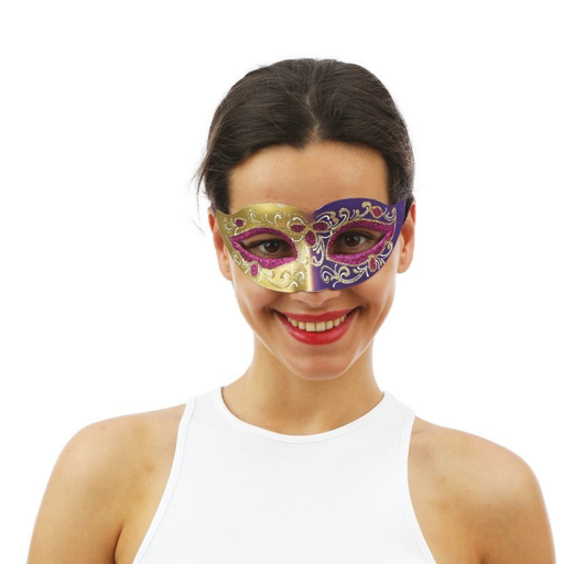 [PCL23403] Masque loup vénitien or et violet