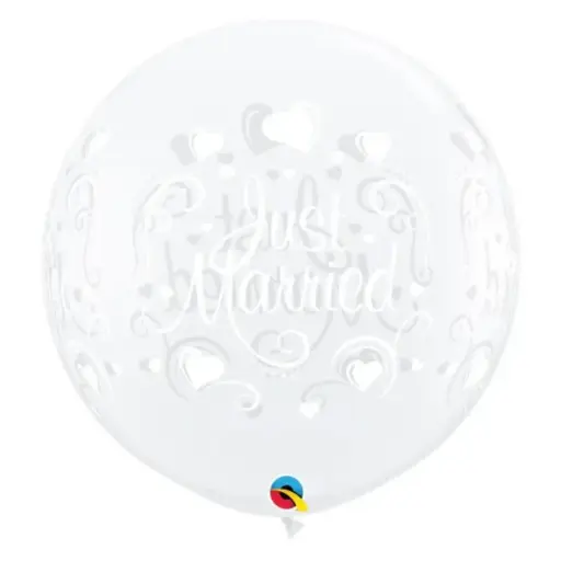 [ABC18849] Ballon latex 3' "Just Married"