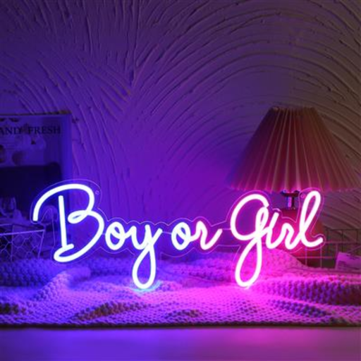 Location néon "Boy or Girl" à suspendre