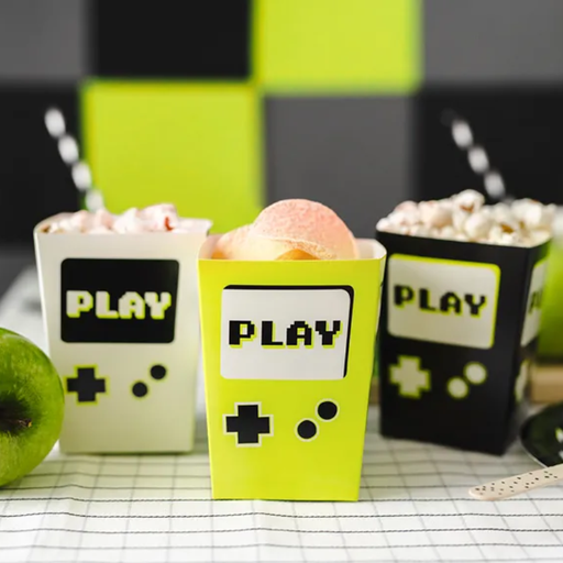 [PARPOP14] Boîtes à Popcorn "Gamer", Lot de 6 - Jeux vidéos