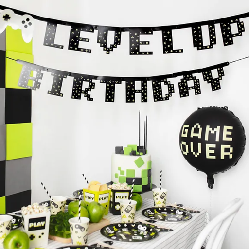[PARGRL110] Guirlande "Level Up Birthday" 2,5 m - Jeux vidéos