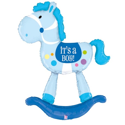 [PMSG35030-P] Ballon alu cheval à bascule It's a Boy! 5'/152 cm - Grabo