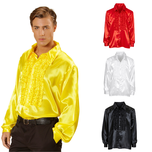 Chemise à jabot en satin 