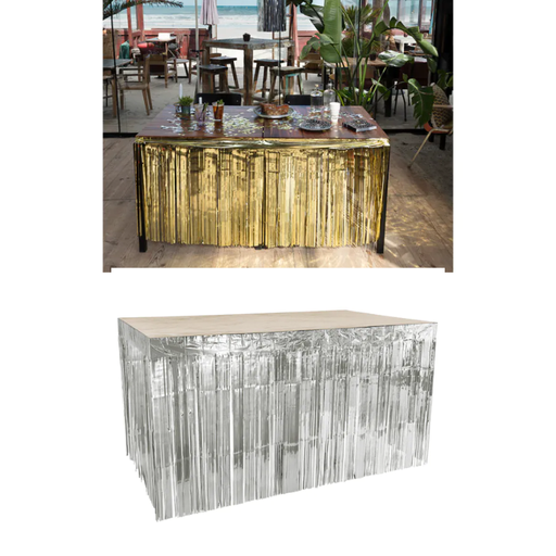 Jupe de table métallisée 300 x 74 cm