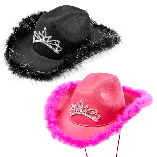Chapeau de Cowgirl avec plume et couronne
