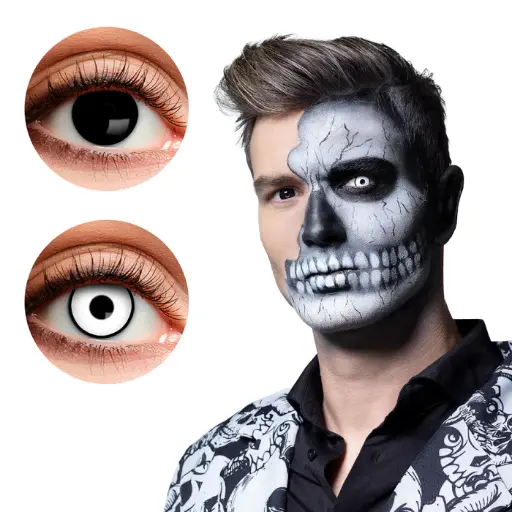 [ZOEDUO4] Lentilles fantaisies duo Black witch/White zombie - 3 mois