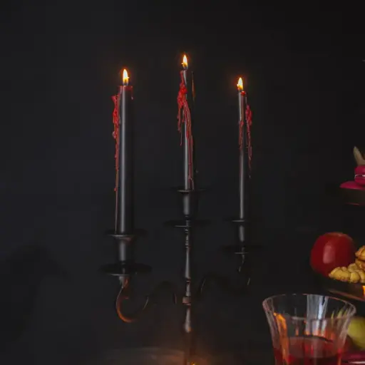 [PARSWIE2] 3 Bougies noires saignantes 25 cm