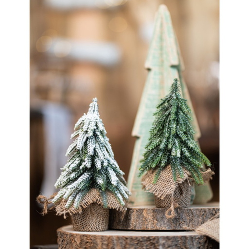 [CHA12380] Mini sapin de Noël réalistique sac en jute 20 cm