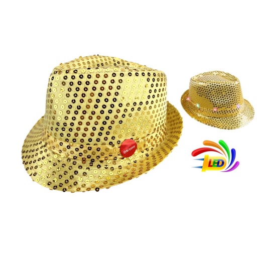 Chapeau à sequins LED clignotantes
