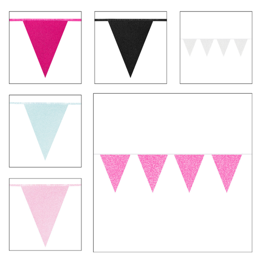 Guirlande de fanions pailletés - 6m