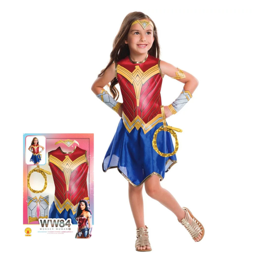 Déguisement Wonder Woman pour fille Deluxe en boîte