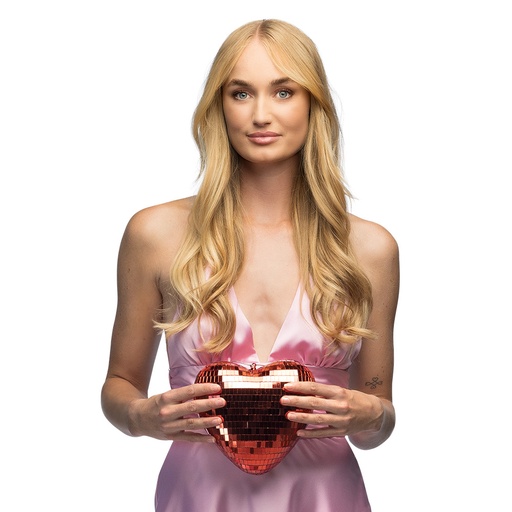 [BOL00786] Boule Disco cœur rouge 19 cm