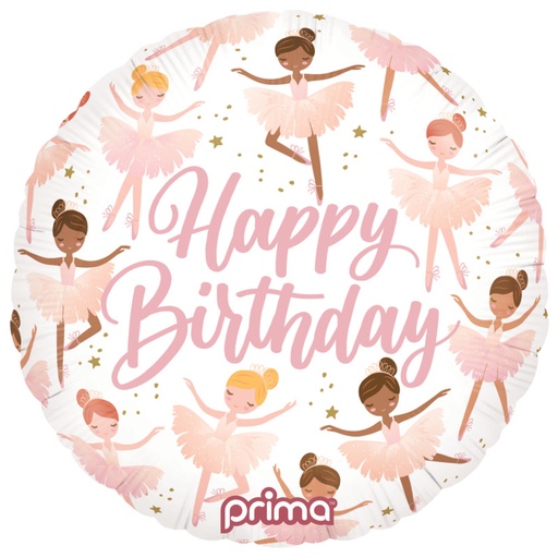 [ABCPF-BBAL-18] Ballon 18" Happy Birthday Ballerines - Prima