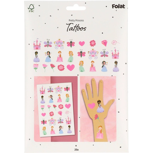 [FOL27499] Tatouages - Pretty princesse 6 pièces