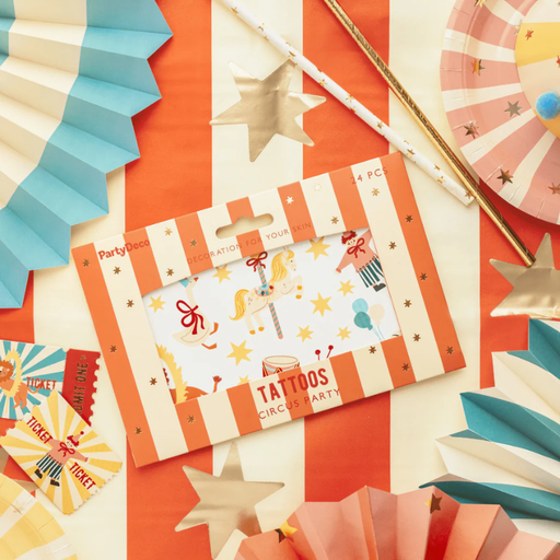 [PARTAT20] 24 Tatouages temporaires pour enfants - Cirque 