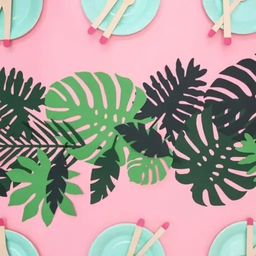 [PARZDA1] 21 feuilles tropicales vertes 